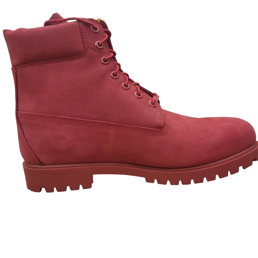 Timberland 6 Inch Premium Waterproof Boot Triple Red Mens New TB0A61Z2F41 - Picture 3 of 10